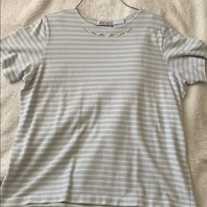 Embroidered striped blouse